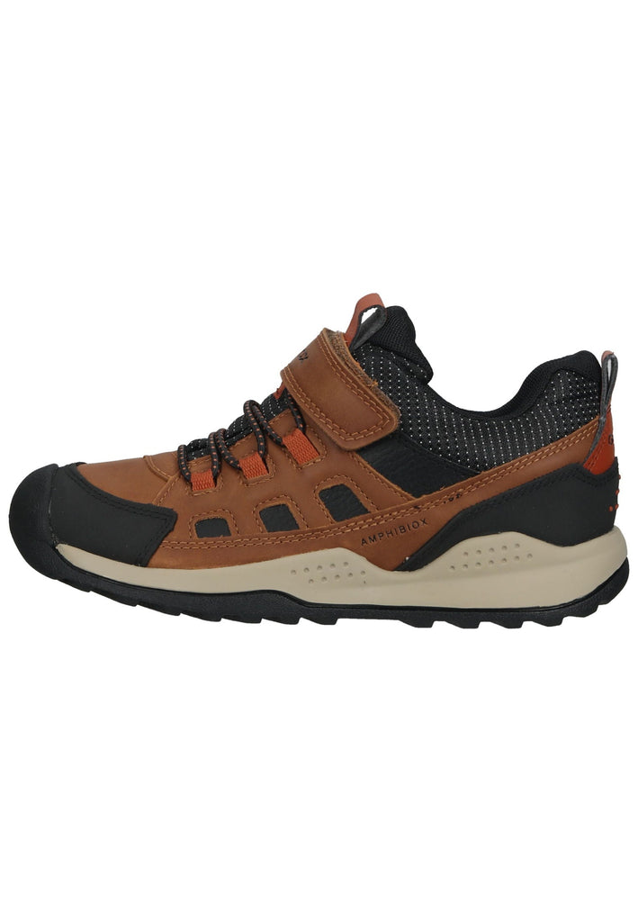 Geox Sneaker Lederimitat/Textil Braun/Schwarz - surf4shoes