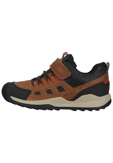 Geox Sneaker Lederimitat/Textil Braun/Schwarz - surf4shoes