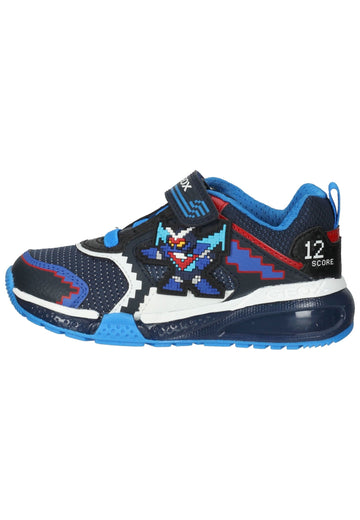 Geox Sneaker Lederimitat/Textil Blau/Multi - surf4shoes