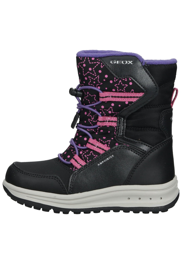 Geox Stiefel Lederimitat/Textil Schwarz/Pink Warmfutter - surf4shoes