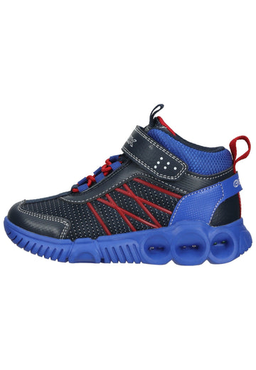 Geox Sneaker Lederimitat/Textil Navy/Rot - surf4shoes