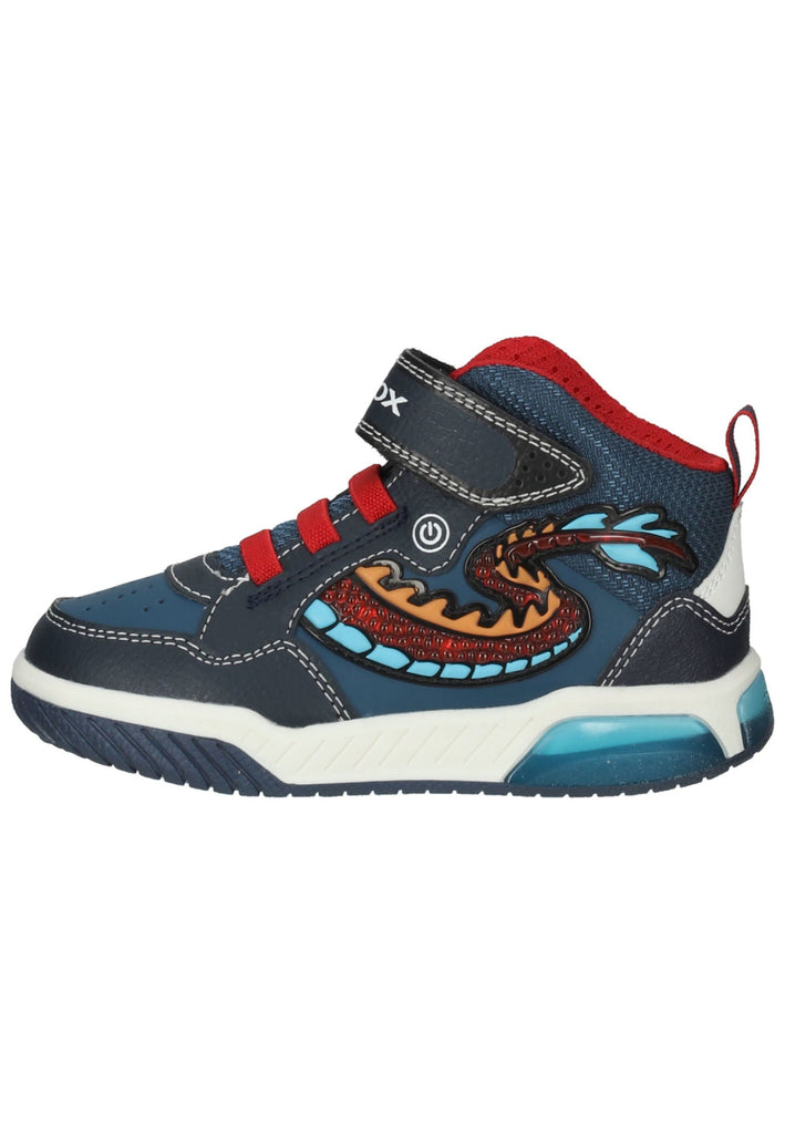 Geox Sneaker Lederimitat/Textil Blau/Rot - surf4shoes