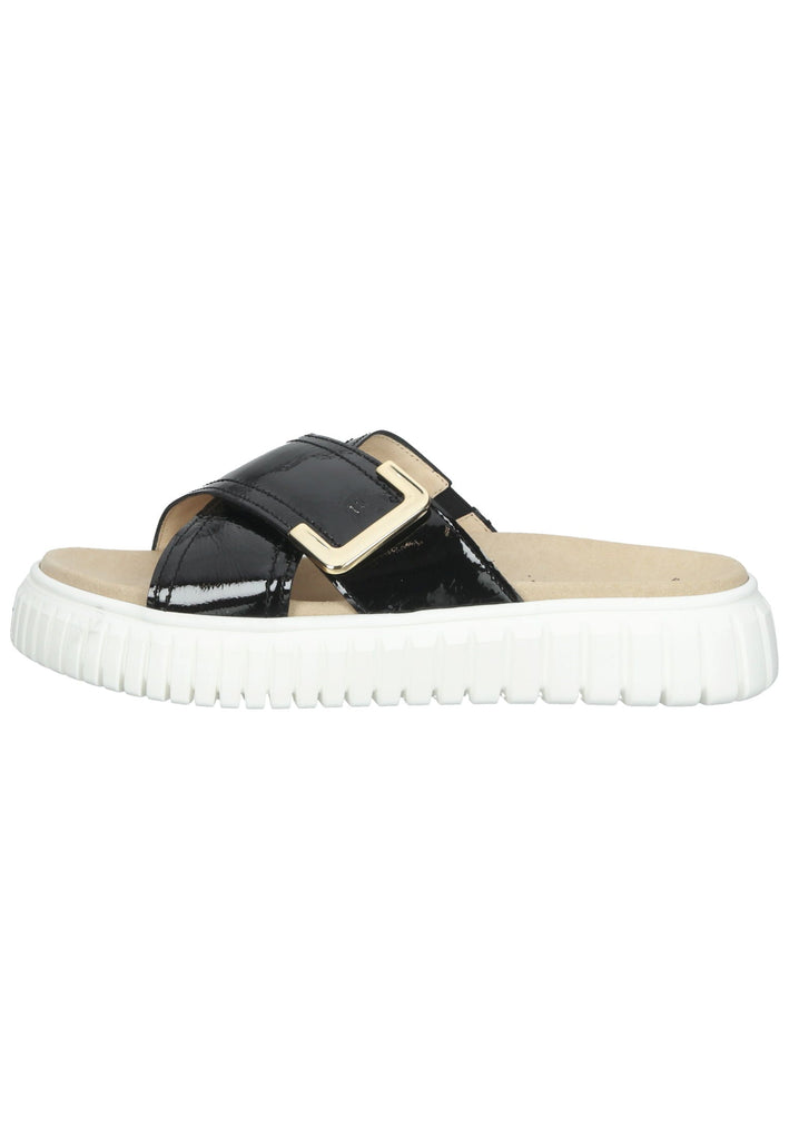 Gabor Pantoletten Leder Schwarz - surf4shoes