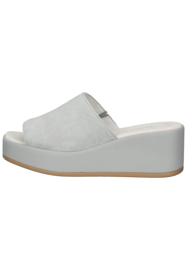 Gabor Pantoletten Leder Hellgrau - surf4shoes