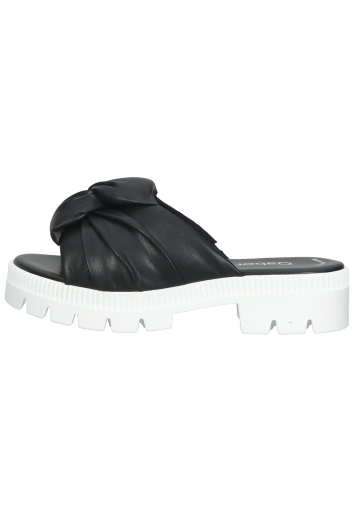 Gabor Pantoletten Lederimitat Schwarz - surf4shoes