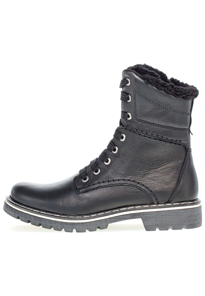 Gabor Stiefelette Leder Schwarz Warmfutter - surf4shoes