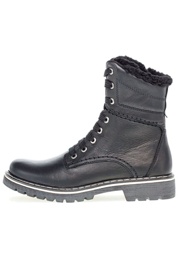 Gabor Stiefelette Leder Schwarz Warmfutter - surf4shoes