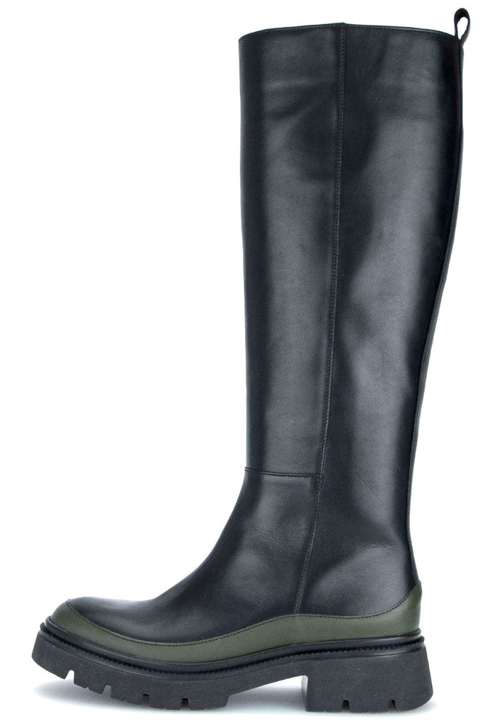 Gabor Stiefel Nappaleder Schwarz/Grün - surf4shoes