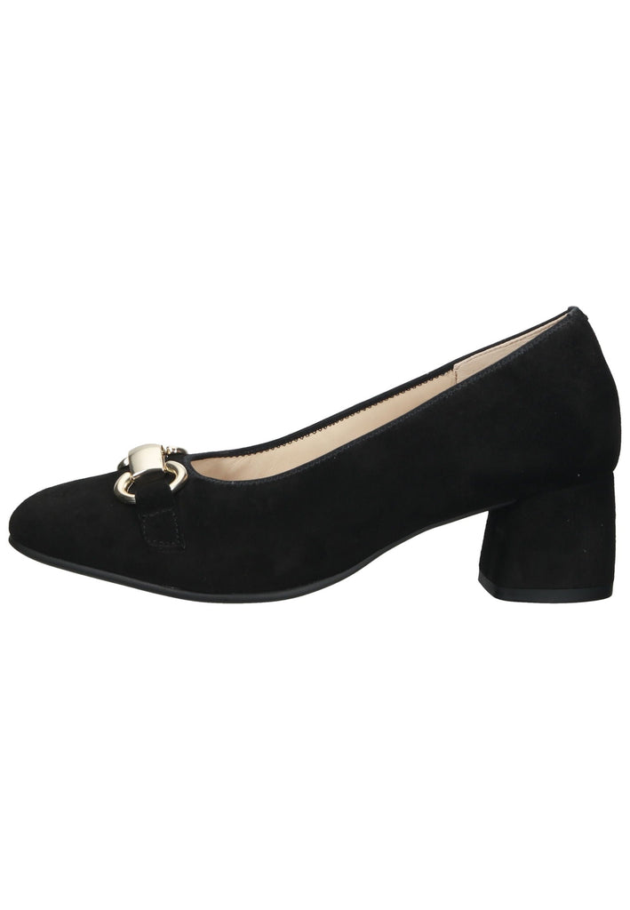 Gabor Pumps Veloursleder Schwarz/Gold - surf4shoes