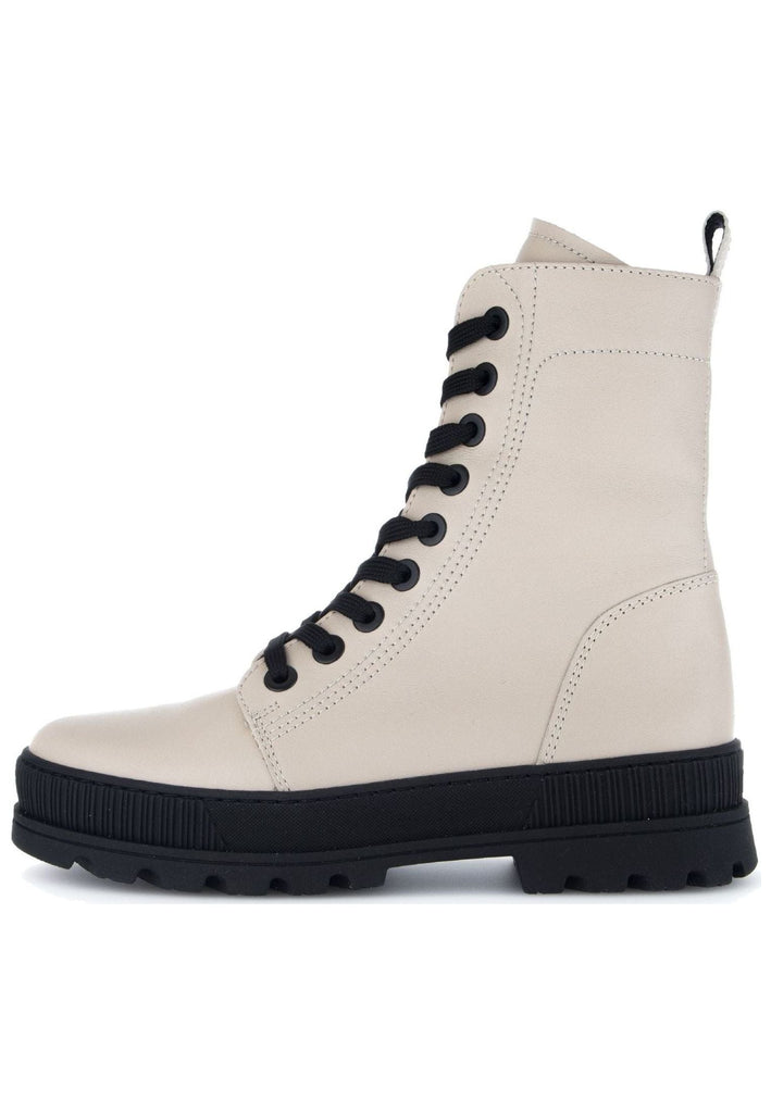 Gabor Stiefelette Leder Beige/Schwarz - surf4shoes