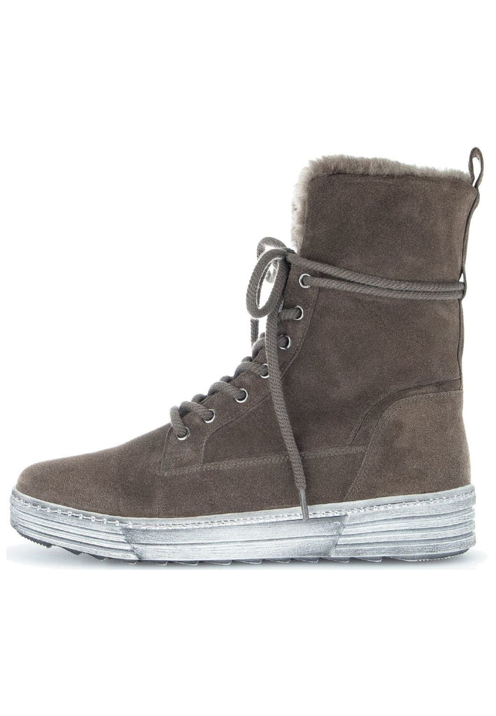 Gabor Stiefelette Veloursleder Dunkelbraun Warmfutter - surf4shoes