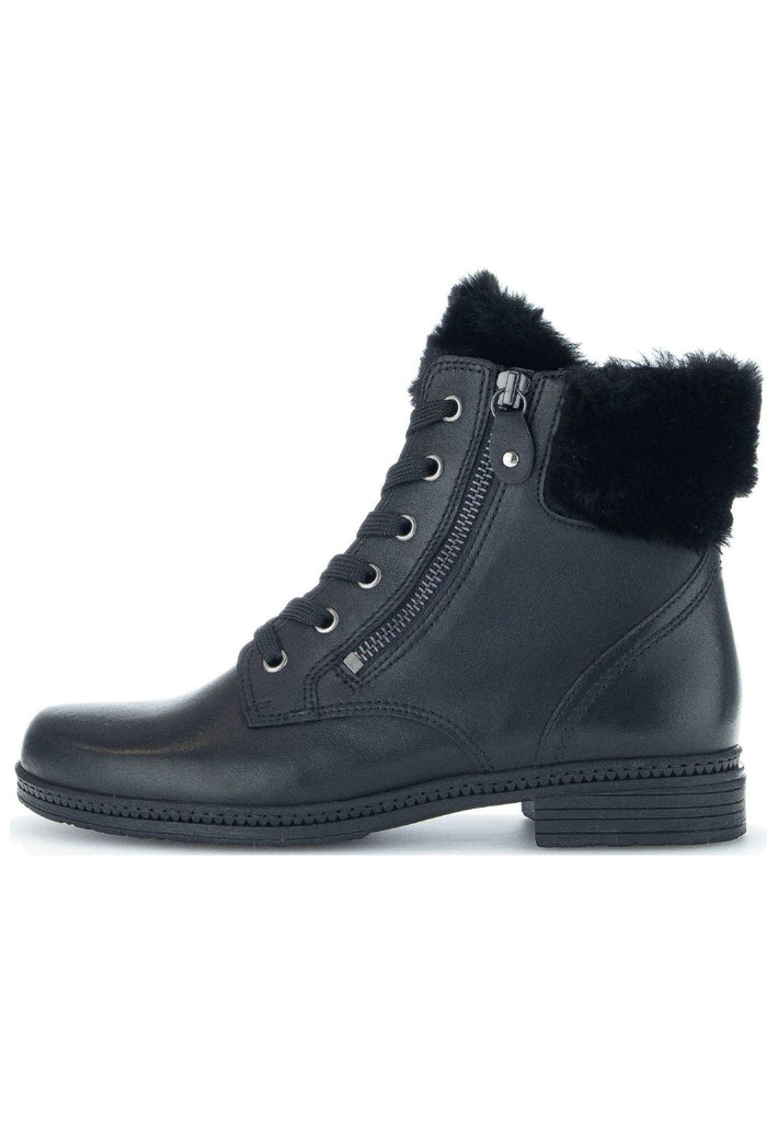 Gabor Stiefelette Leder/Textil Schwarz Warmfutter - surf4shoes