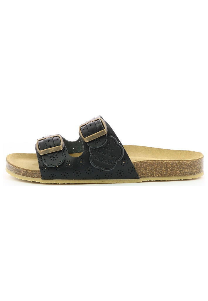 Kickers Pantoletten Leder Schwarz - surf4shoes