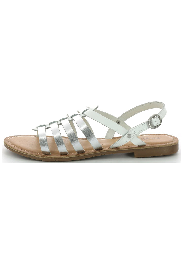 Kickers Sandalen Leder Weiß/Silber - surf4shoes