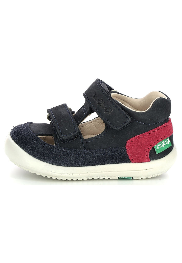 Kickers Halbschuhe Nubukleder Blau/Rot - surf4shoes