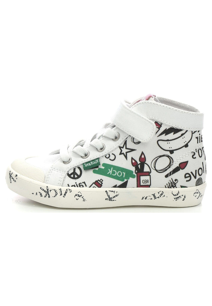 Kickers Sneaker Textil Weiß/Rot - surf4shoes