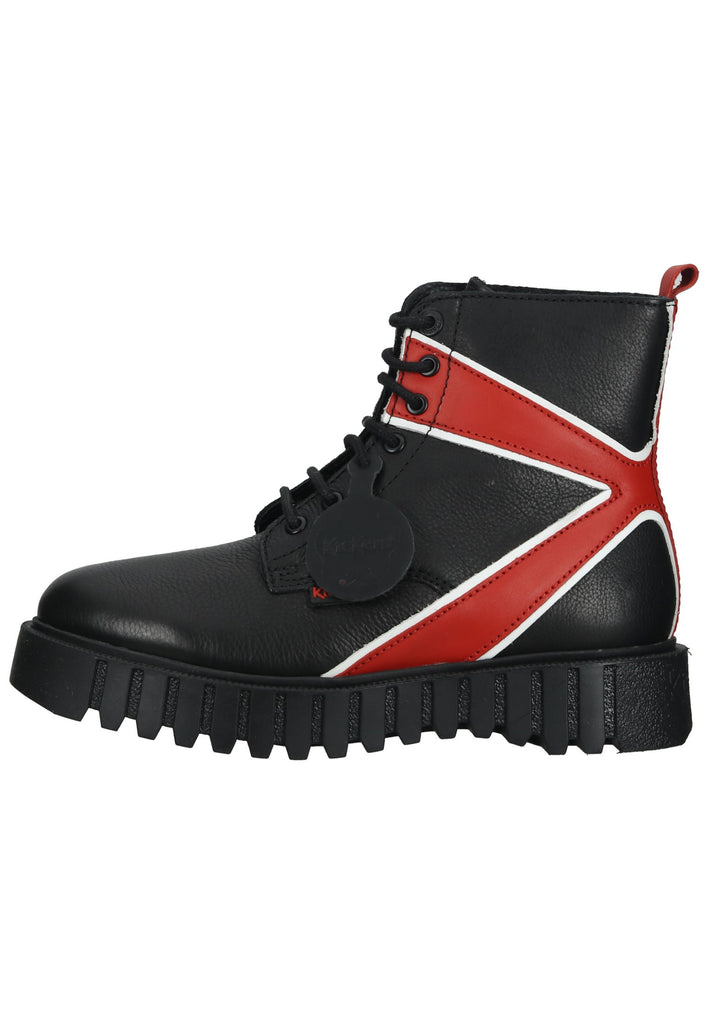 Kickers Stiefelette Leder Schwarz/Rot - surf4shoes
