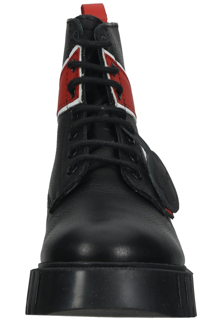 Kickers Stiefelette Leder Schwarz/Rot - surf4shoes