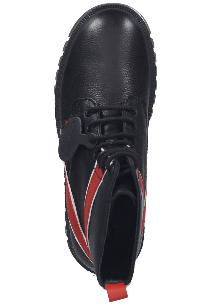 Kickers Stiefelette Leder Schwarz/Rot - surf4shoes