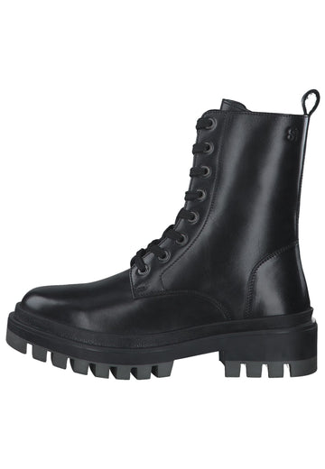 s.Oliver Stiefelette Leder Schwarz - surf4shoes