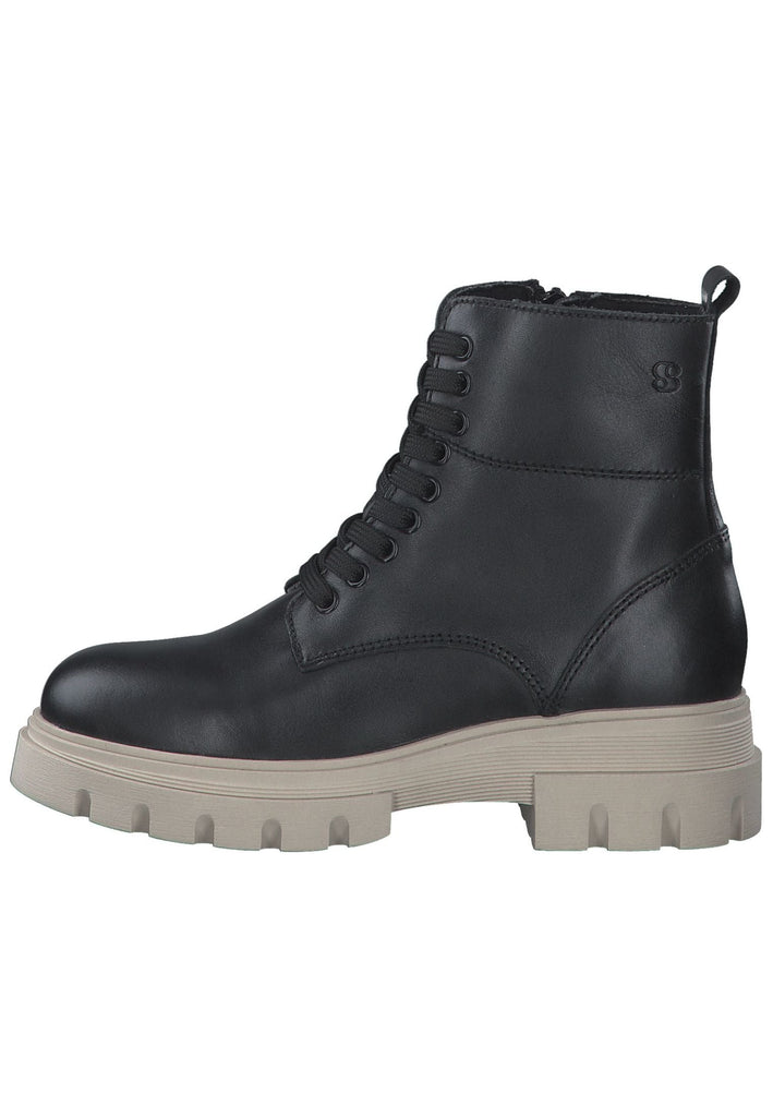 s.Oliver Stiefelette Leder Schwarz/Beige - surf4shoes