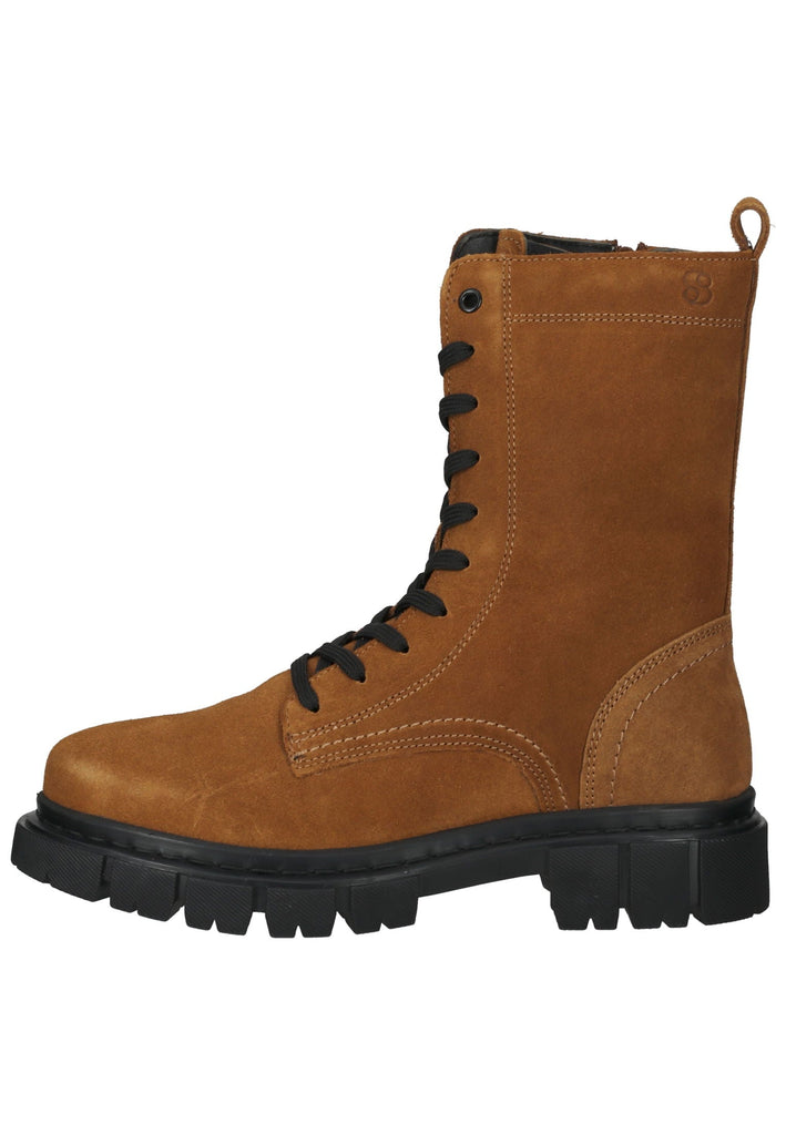 s.Oliver Stiefelette Veloursleder Cognac Warmfutter - surf4shoes