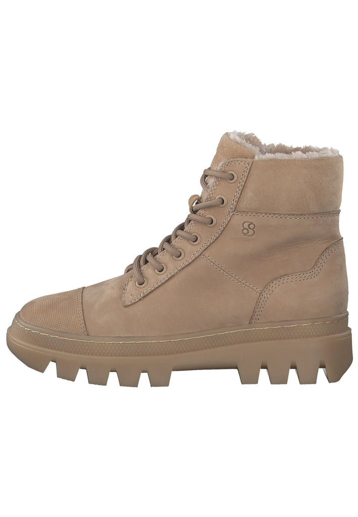s.Oliver Stiefelette Veloursleder Camel Warmfutter - surf4shoes