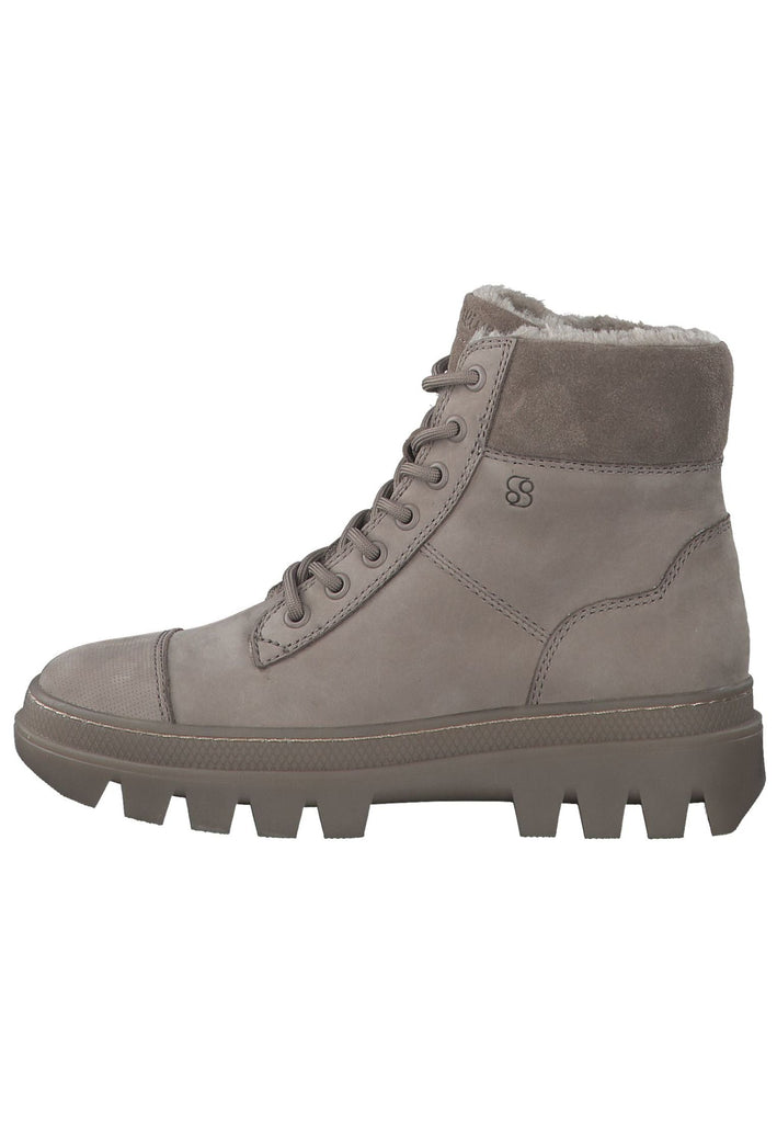 s.Oliver Stiefelette Veloursleder Taupe Warmfutter - surf4shoes
