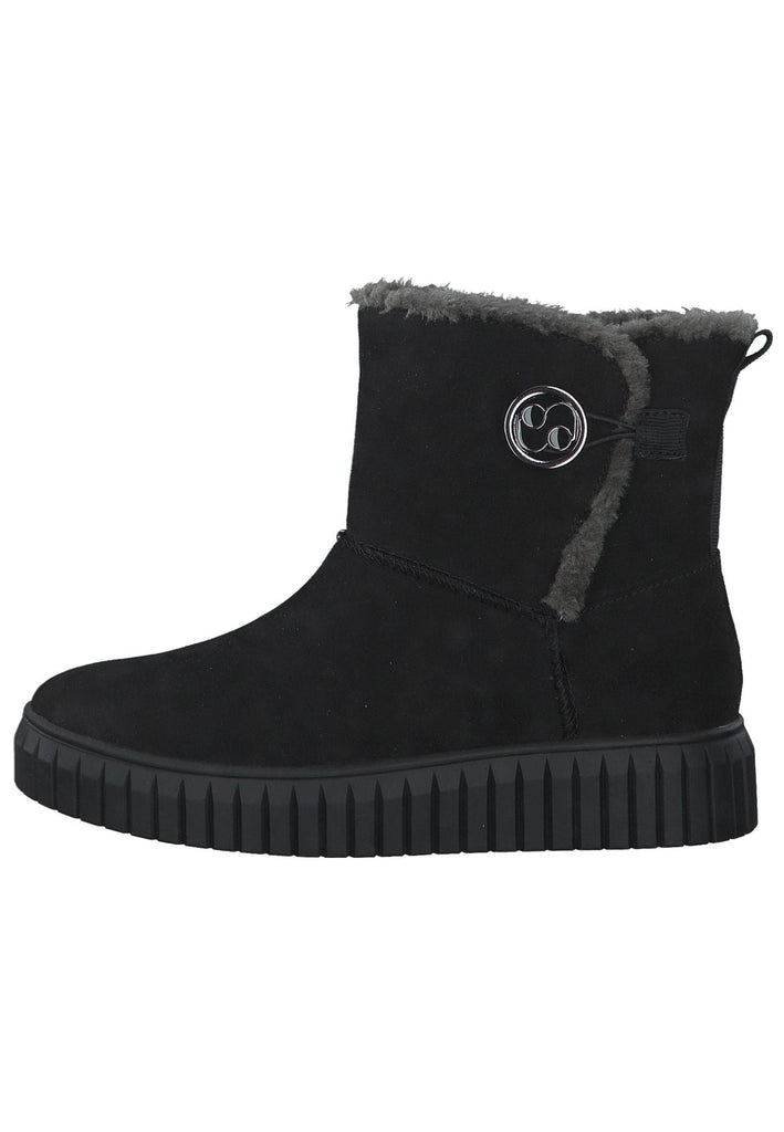 s.Oliver Stiefelette Textil Schwarz Warmfutter - surf4shoes