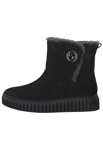 s.Oliver Stiefelette Textil Schwarz Warmfutter - surf4shoes