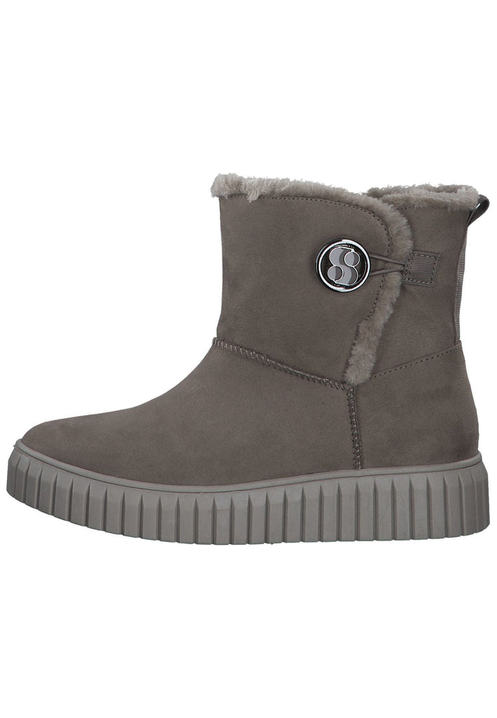 s.Oliver Stiefelette Textil Taupe Warmfutter - surf4shoes