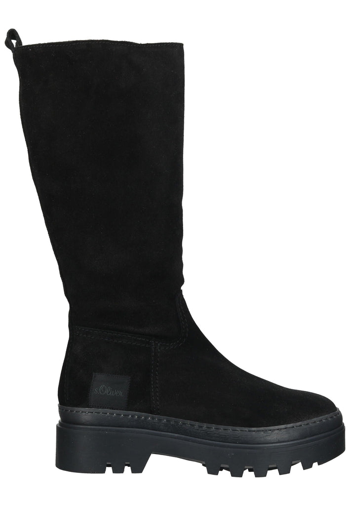 s.Oliver Stiefel Veloursleder Schwarz Warmfutter - surf4shoes