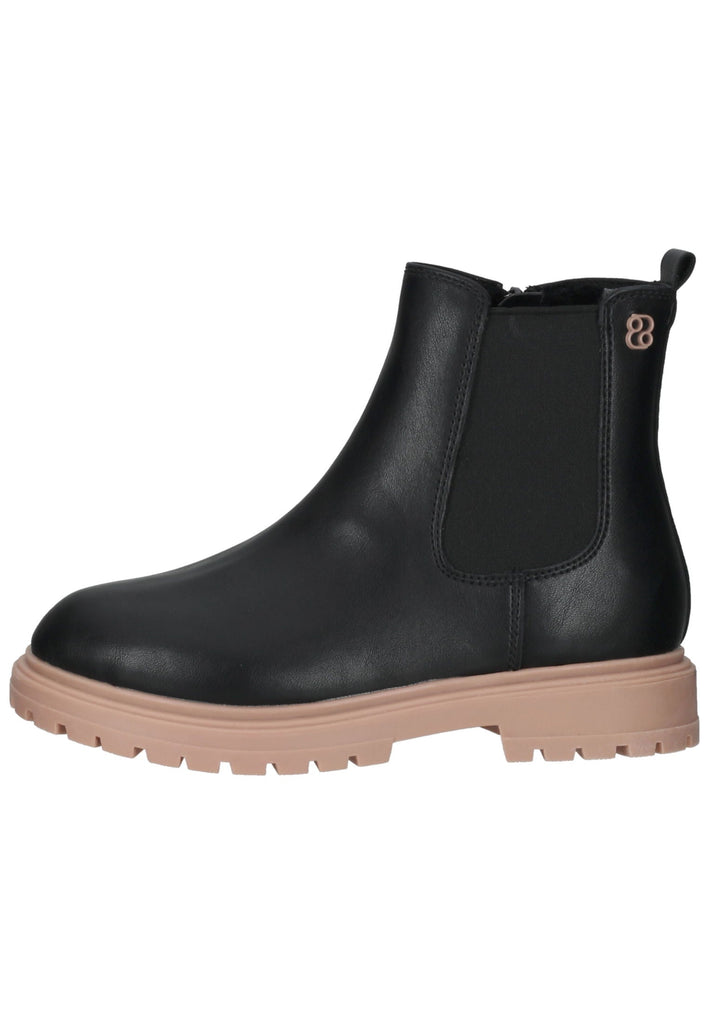 s.Oliver Stiefelette Lederimitat/Textil Schwarz/Rosa Warmfutter - surf4shoes