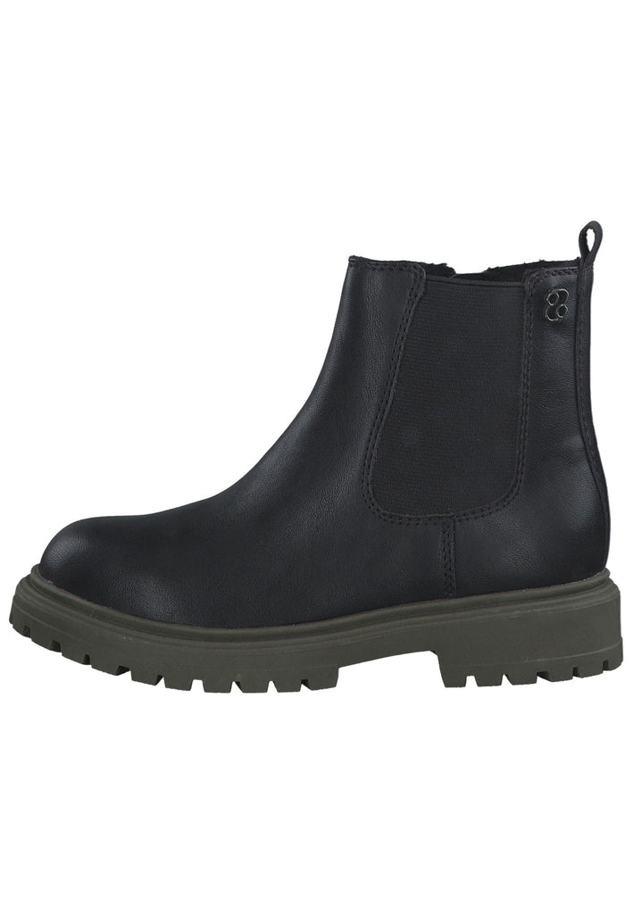s.Oliver Stiefelette Lederimitat/Textil Schwarz/Grün - surf4shoes