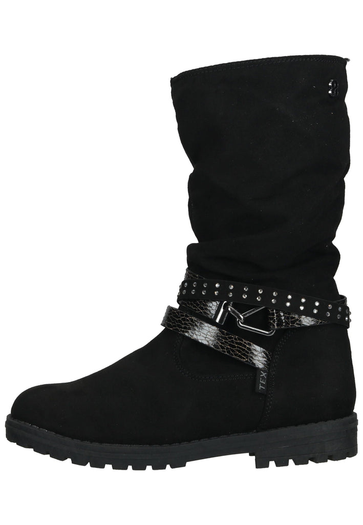 s.Oliver Stiefel Lederimitat/Textil Schwarz Warmfutter - surf4shoes