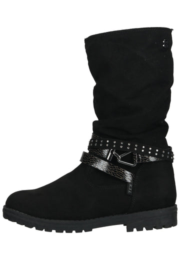s.Oliver Stiefel Lederimitat/Textil Schwarz Warmfutter - surf4shoes