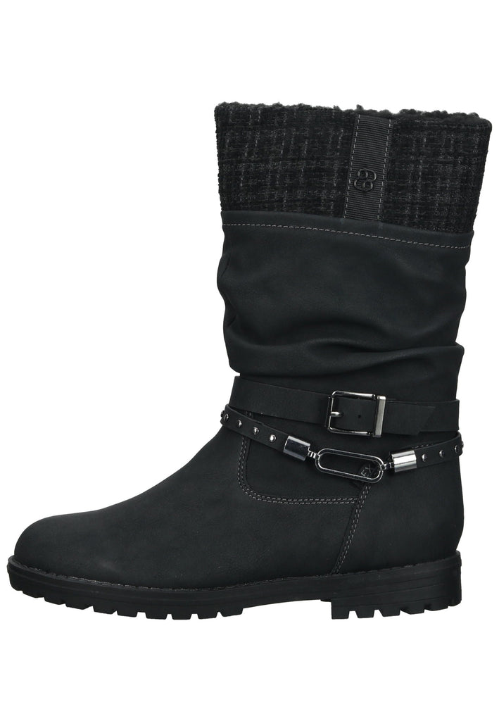 s.Oliver Stiefel Lederimitat/Textil Schwarz Warmfutter - surf4shoes