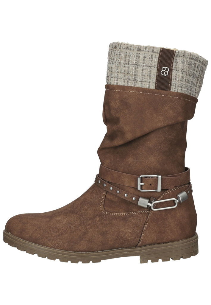 s.Oliver Stiefel Lederimitat/Textil Braun Warmfutter - surf4shoes