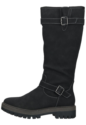s.Oliver Stiefel Lederimitat Schwarz Warmfutter - surf4shoes