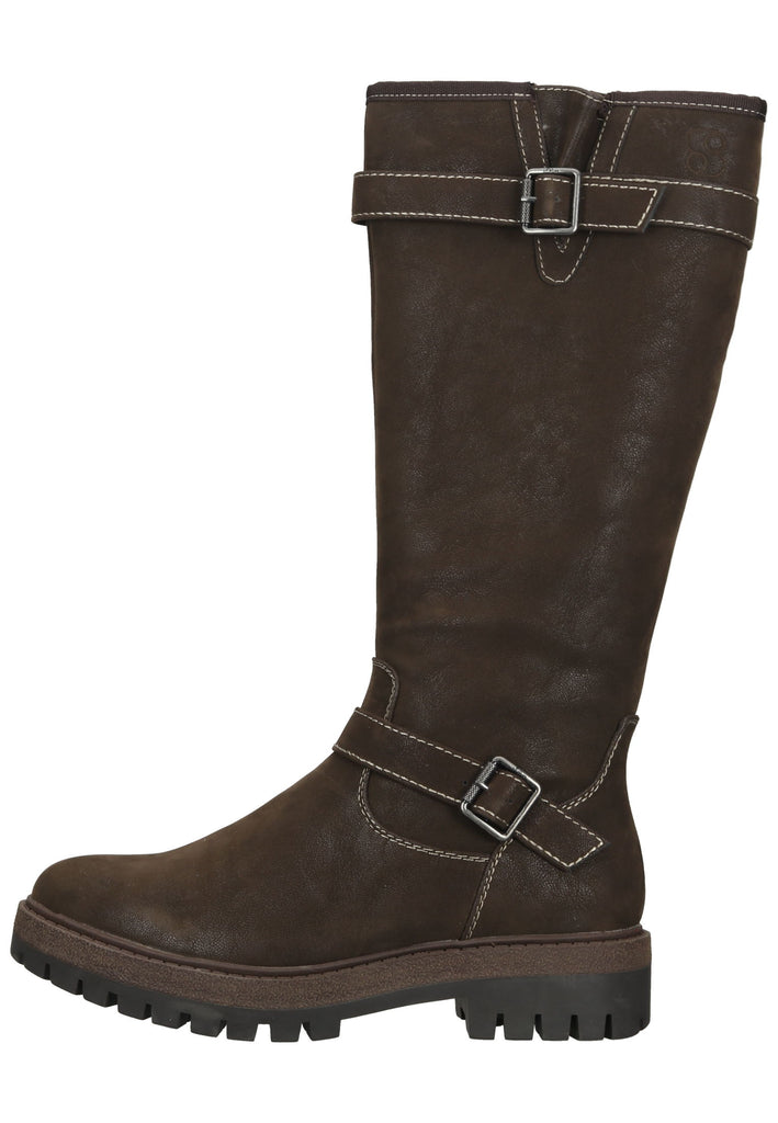 s.Oliver Stiefel Lederimitat Dunkelbraun Warmfutter - surf4shoes
