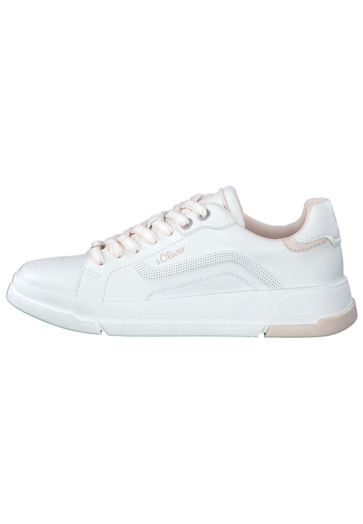 s.Oliver Sneaker Lederimitat Weiß/Rosa - surf4shoes