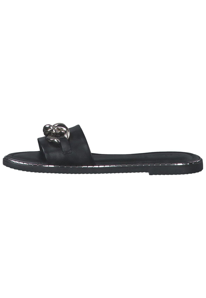 s.Oliver Pantoletten Leder Schwarz - surf4shoes