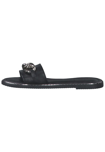 s.Oliver Pantoletten Leder Schwarz - surf4shoes