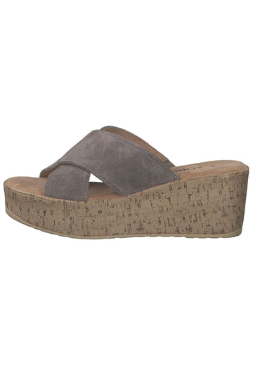 s.Oliver Pantoletten Leder Taupe - surf4shoes