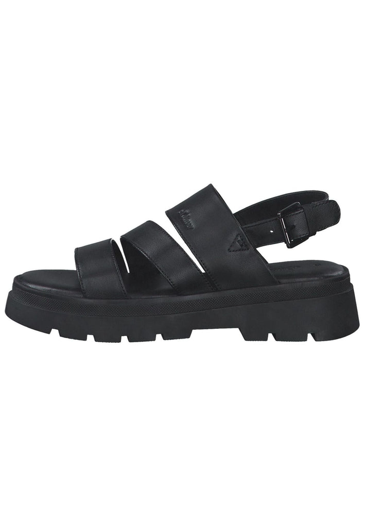 s.Oliver Sandalen Leder Schwarz - surf4shoes