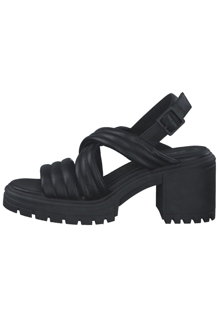 s.Oliver Sandalen Lederimitat Schwarz - surf4shoes