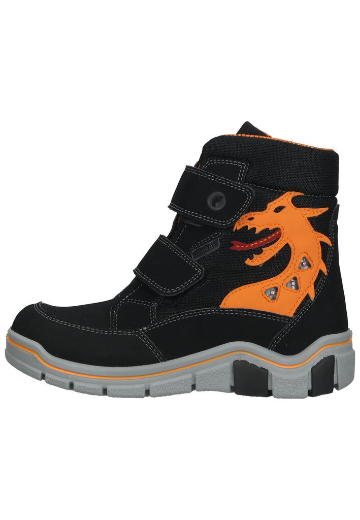 Ricosta Sneaker Lederimitat/Textil Schwarz/Orange Warmfutter - surf4shoes