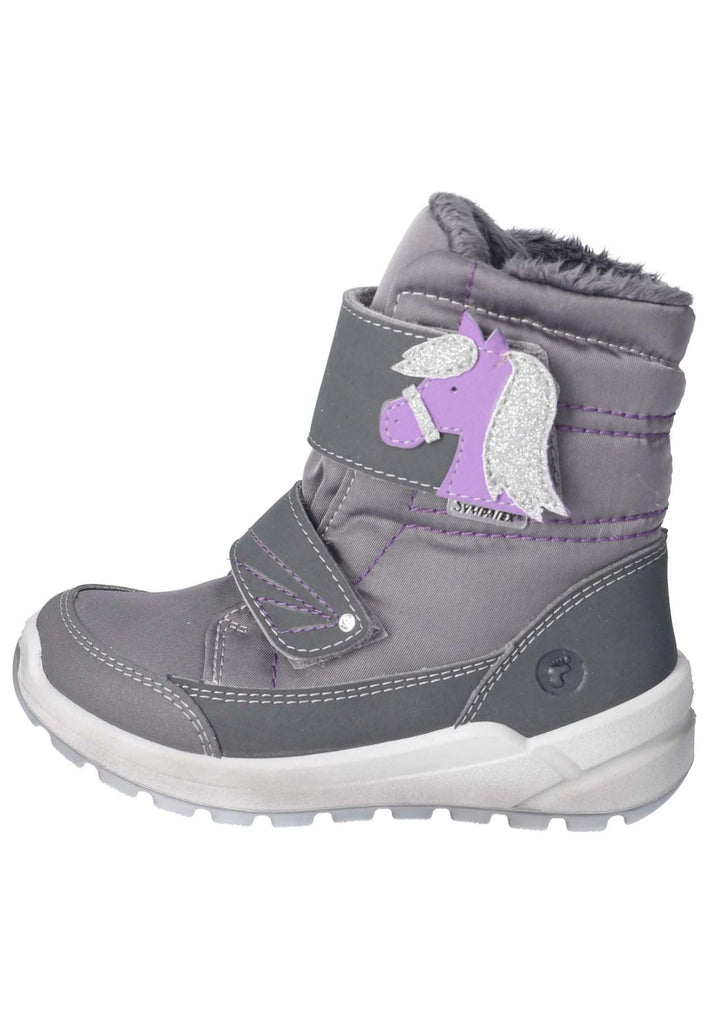 Ricosta Stiefelette Lederimitat/Textil Grau/Pink Warmfutter - surf4shoes