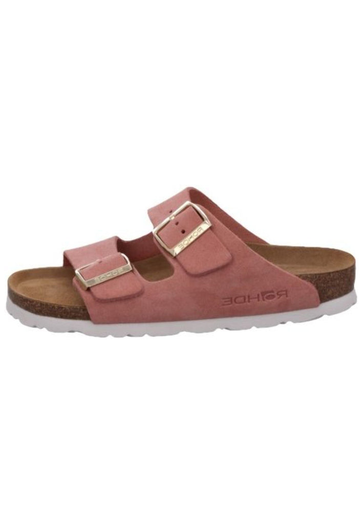 Rohde Pantoletten Veloursleder Rosa - surf4shoes