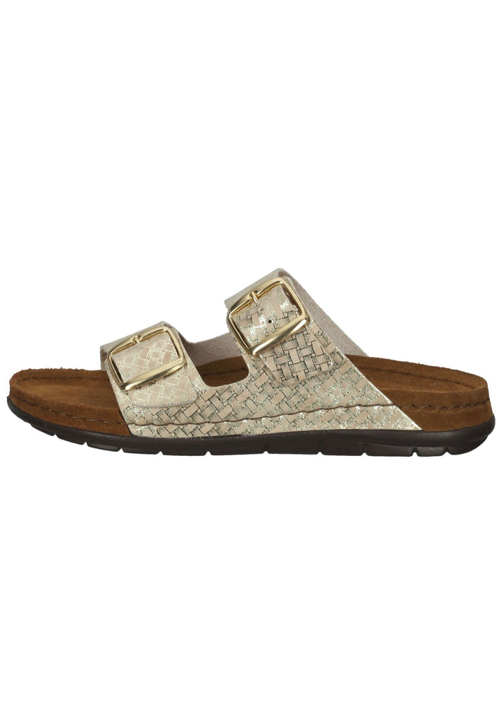Rohde Pantoletten Lederimitat Gold - surf4shoes